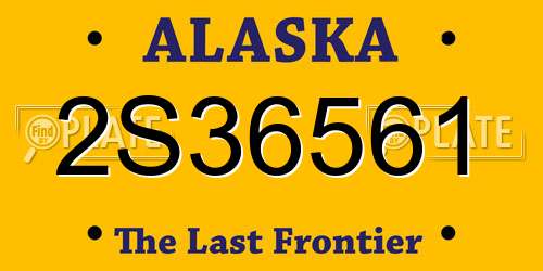 2S36561 Alaska License Plate