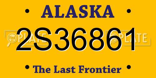 2S36861 Alaska License Plate
