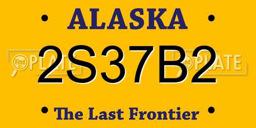 2S37B2 Alaska License Plate