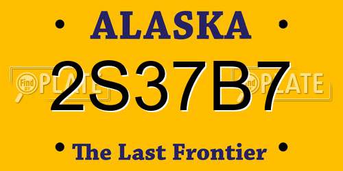 2S37B7 Alaska License Plate