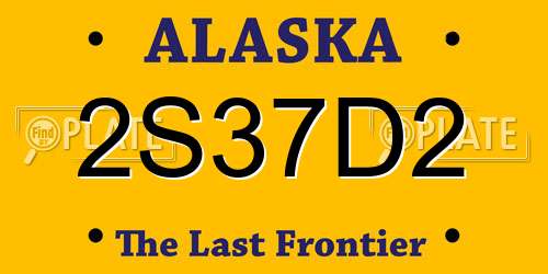 2S37D2 Alaska License Plate