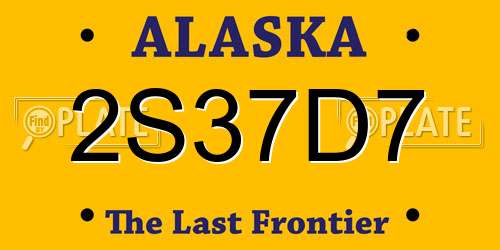 2S37D7 Alaska License Plate