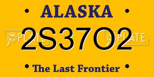 2S37O2 Alaska License Plate