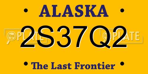 2S37Q2 Alaska License Plate