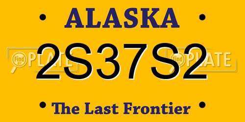 2S37S2 Alaska License Plate