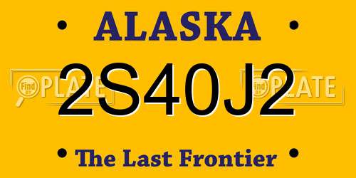 2S40J2 Alaska License Plate