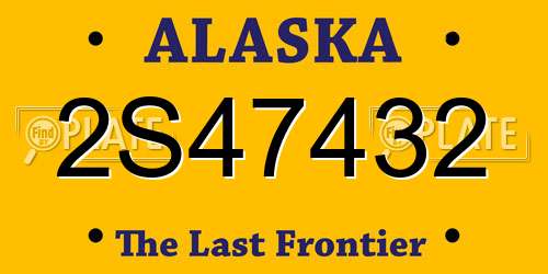 2S47432 Alaska License Plate