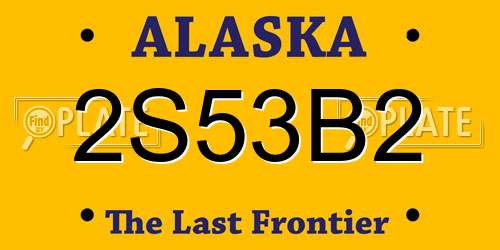 2S53B2 Alaska License Plate