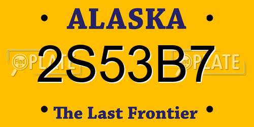 2S53B7 Alaska License Plate