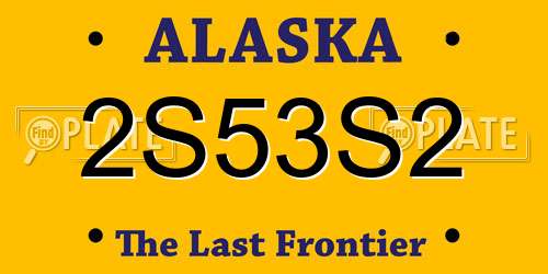 2S53S2 Alaska License Plate