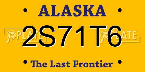 2S71T6 Alaska License Plate