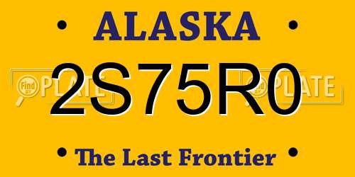2S75R0 Alaska License Plate