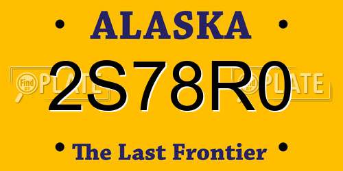 2S78R0 Alaska License Plate