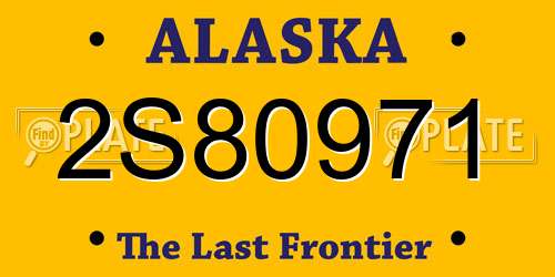 2S80971 Alaska License Plate