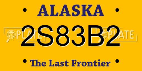 2S83B2 Alaska License Plate