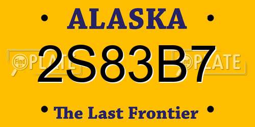 2S83B7 Alaska License Plate