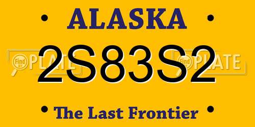 2S83S2 Alaska License Plate