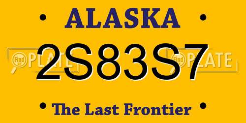 2S83S7 Alaska License Plate