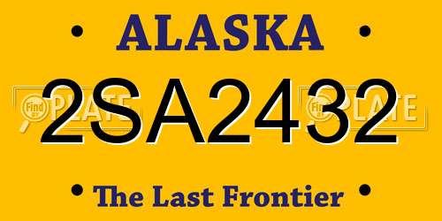 2SA2432 Alaska License Plate