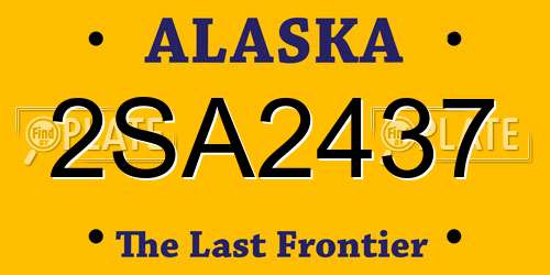 2SA2437 Alaska License Plate
