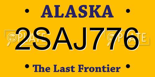2SAJ776 Alaska License Plate