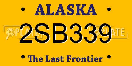 2SB339 Alaska License Plate