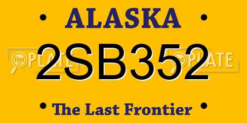 2SB352 Alaska License Plate