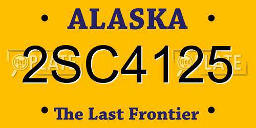 2SC4125 Alaska License Plate