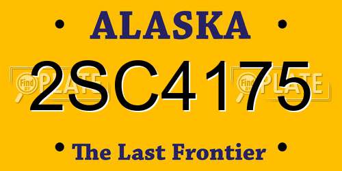 2SC4175 Alaska License Plate