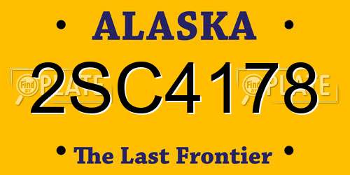 2SC4178 Alaska License Plate
