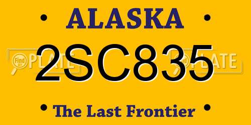 2SC835 Alaska License Plate