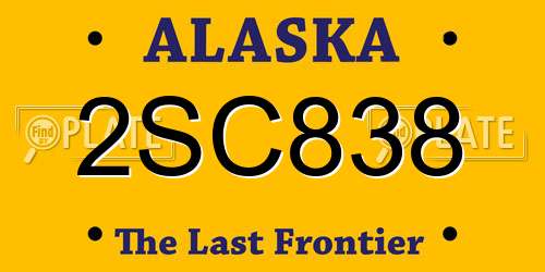 2SC838 Alaska License Plate
