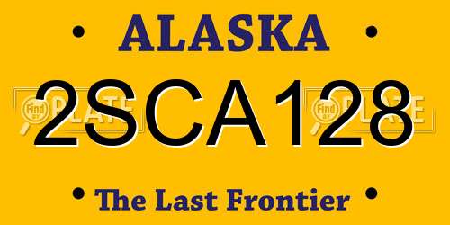 2SCA128 Alaska License Plate