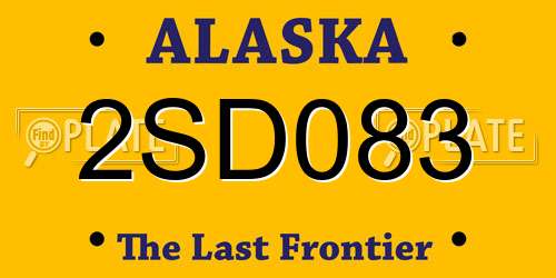 2SD083 Alaska License Plate