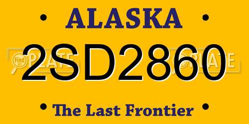 2SD2860 Alaska License Plate