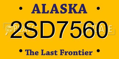 2SD7560 Alaska License Plate