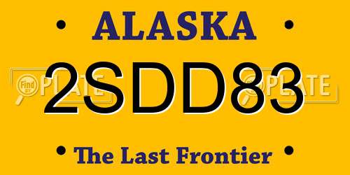 2SDD83 Alaska License Plate