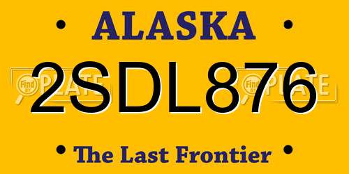 2SDL876 Alaska License Plate