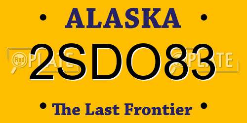 2SDO83 Alaska License Plate