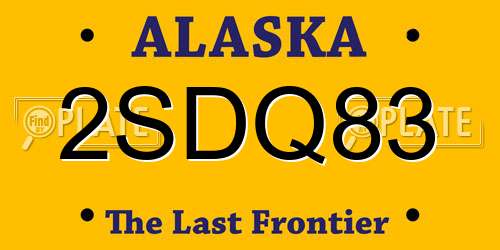 2SDQ83 Alaska License Plate