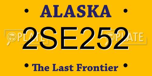 2SE252 Alaska License Plate