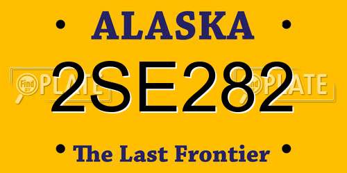 2SE282 Alaska License Plate