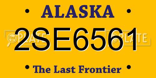 2SE6561 Alaska License Plate