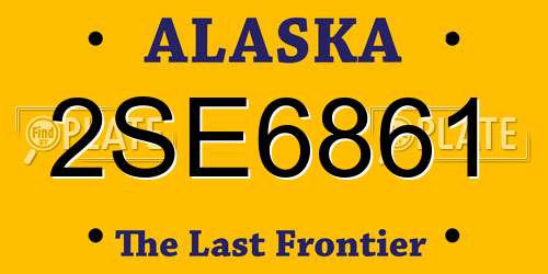 2SE6861 Alaska License Plate