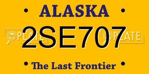 2SE707 Alaska License Plate