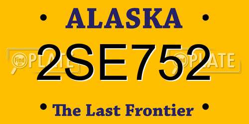 2SE752 Alaska License Plate