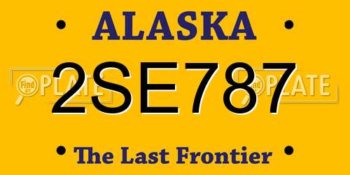 2SE787 Alaska License Plate