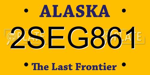 2SEG861 Alaska License Plate
