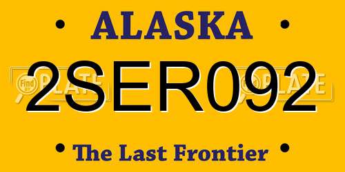 2SER092 Alaska License Plate
