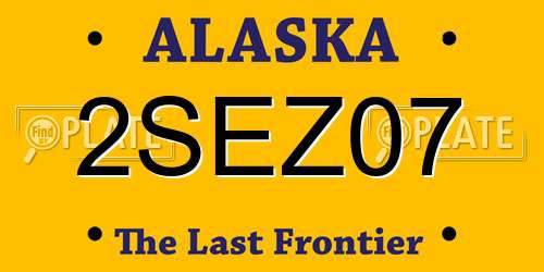 2SEZ07 Alaska License Plate